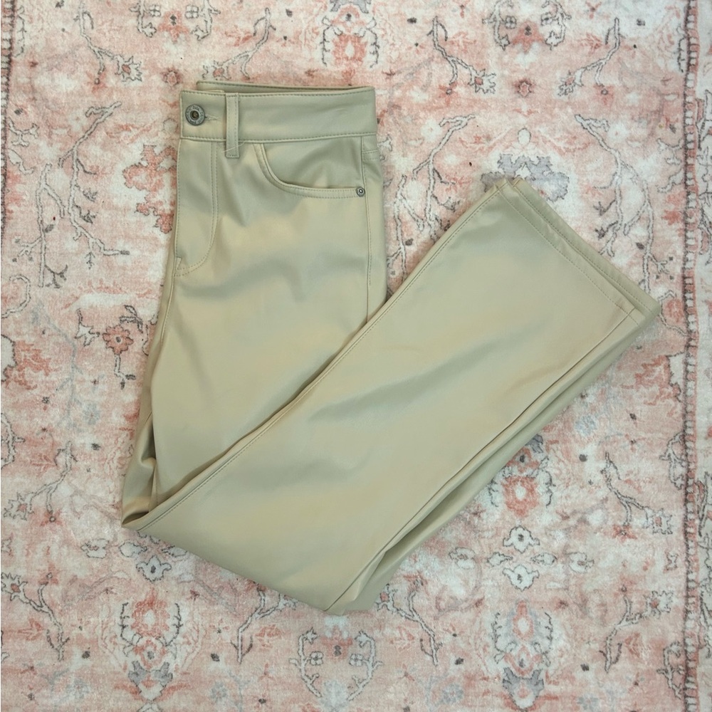 Zara leather mini flare pants